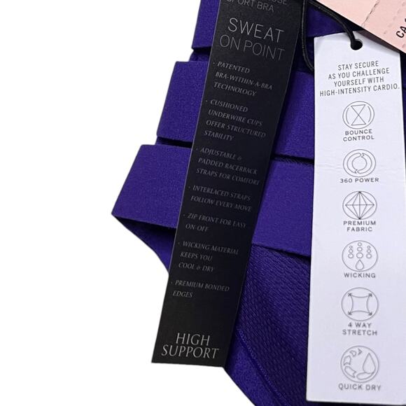 Victoria's Secret Knockout Front-Close On Point Sports Bra Brilliant Purple 34D - Picture 4 of 5